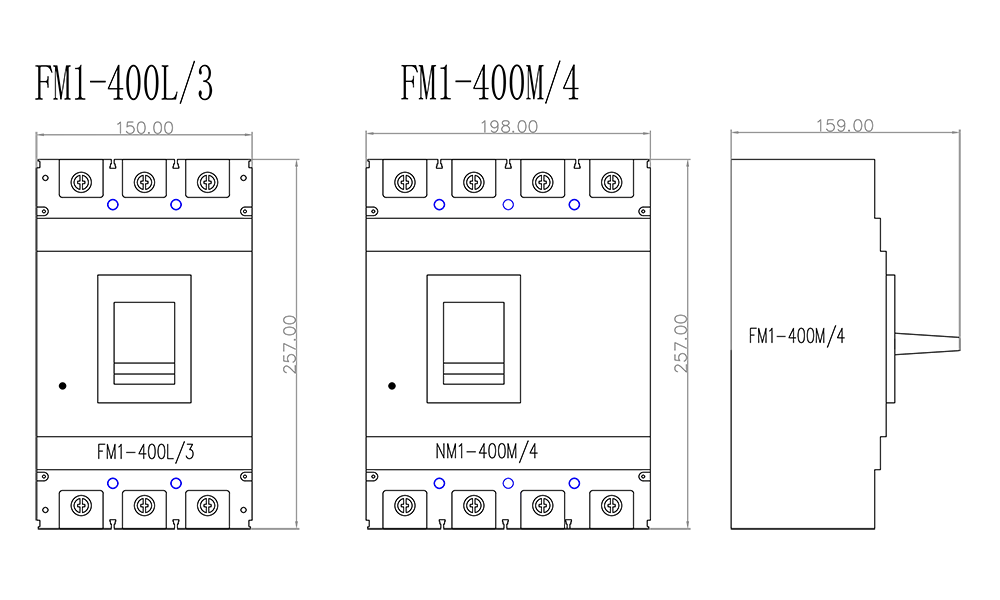 400a Tpn 4p Mccb Circuit Breaker